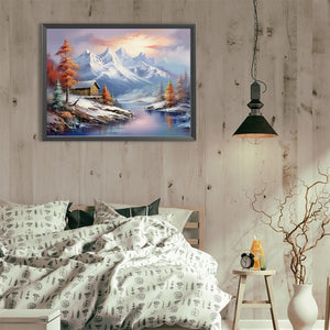 Snow Mountain 40*30CM(Canvas) Full Round Drill Diamond Painting