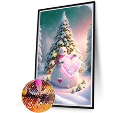 Load image into Gallery viewer, Snowman With Christmas Tree 40*60CM(Canvas) Full Round Drill Diamond Painting
