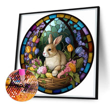 Load image into Gallery viewer, Round Card Rabbit 30*30CM(Canvas) Full Round Drill Diamond Painting
