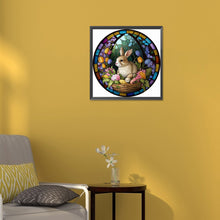 Load image into Gallery viewer, Round Card Rabbit 30*30CM(Canvas) Full Round Drill Diamond Painting
