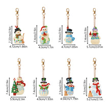 Load image into Gallery viewer, Double Sided Diamond Keychains Pendant Snowman 8PCS Diamond Handicraft Key Chain
