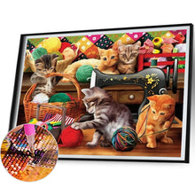 Load image into Gallery viewer, Fur Ball Cat 40X30CM(Picture) Full Square Drill Diamond Painting
