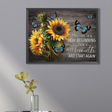 Load image into Gallery viewer, Sunflower Calligraphy And Painting 40*30CM(Picture) Full Square Drill Diamond Painting
