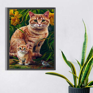 Mother And Child Cat 30*40CM(Picture) Full Square Drill Diamond Painting