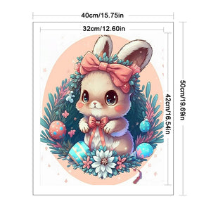 Flowering Bunny (40*50CM ) 16CT 2 Stamped Cross Stitch