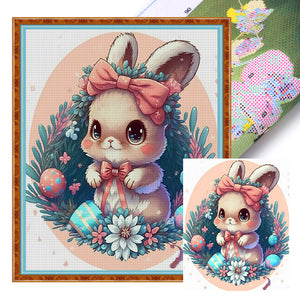 Flowering Bunny (40*50CM ) 16CT 2 Stamped Cross Stitch