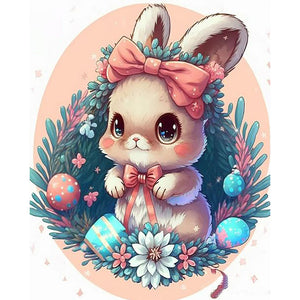 Flowering Bunny (40*50CM ) 16CT 2 Stamped Cross Stitch