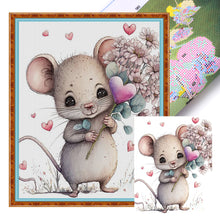 Load image into Gallery viewer, Flower Herb Mouse (40*50CM ) 16CT 2 Stamped Cross Stitch
