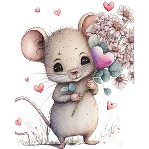 Flower Herb Mouse (40*50CM ) 16CT 2 Stamped Cross Stitch
