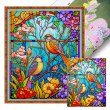 Load image into Gallery viewer, Stained Glass Birds (40*50CM ) 14CT 2 Stamped Cross Stitch
