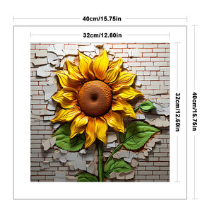 Flowers In The Crack (40*40CM ) 11CT 3 Stamped Cross Stitch