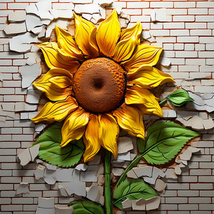 Flowers In The Crack (40*40CM ) 11CT 3 Stamped Cross Stitch