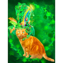 Load image into Gallery viewer, Clover Cat 30*40CM(Canvas) Full Round Drill Diamond Painting
