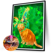 Load image into Gallery viewer, Clover Cat 30*40CM(Canvas) Full Round Drill Diamond Painting
