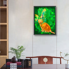 Load image into Gallery viewer, Clover Cat 30*40CM(Canvas) Full Round Drill Diamond Painting
