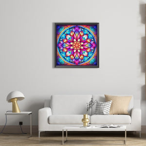 Mandala Glass Painting 40*40CM(Picture) Full Round Drill Diamond Painting