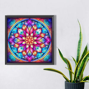 Mandala Glass Painting 40*40CM(Picture) Full Round Drill Diamond Painting