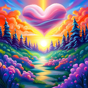 Dream Love Garden 40*40CM(Picture) Full Round Drill Diamond Painting