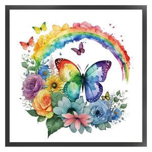 Butterfly Rainbow (25*25CM ) 18CT 2 Stamped Cross Stitch