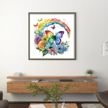Load image into Gallery viewer, Butterfly Rainbow (25*25CM ) 18CT 2 Stamped Cross Stitch
