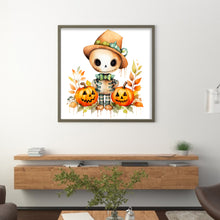 Load image into Gallery viewer, Pumpkin Skullman (25*25CM ) 18CT 2 Stamped Cross Stitch
