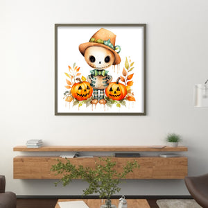 Pumpkin Skullman (25*25CM ) 18CT 2 Stamped Cross Stitch