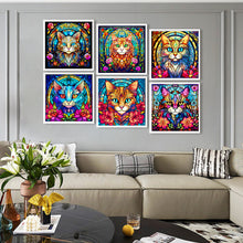 Load image into Gallery viewer, Glass Cat 30*30CM(Canvas) Full Round Drill Diamond Painting
