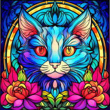 Load image into Gallery viewer, Glass Cat 30*30CM(Canvas) Full Round Drill Diamond Painting
