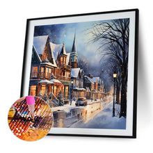 Load image into Gallery viewer, Winter Snow Street 40*40CM(Canvas) Full Round Drill Diamond Painting
