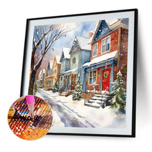 Load image into Gallery viewer, Winter Snow Street 40*40CM(Canvas) Full Round Drill Diamond Painting
