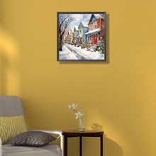 Load image into Gallery viewer, Winter Snow Street 40*40CM(Canvas) Full Round Drill Diamond Painting
