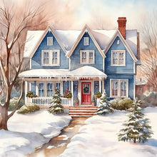 Load image into Gallery viewer, Winter Snow Street 40*40CM(Canvas) Full Round Drill Diamond Painting
