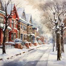 Load image into Gallery viewer, Winter Snow Street 40*40CM(Canvas) Full Round Drill Diamond Painting
