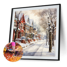 Load image into Gallery viewer, Winter Snow Street 40*40CM(Canvas) Full Round Drill Diamond Painting
