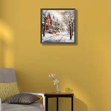 Load image into Gallery viewer, Winter Snow Street 40*40CM(Canvas) Full Round Drill Diamond Painting
