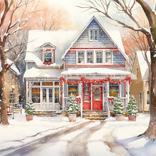 Load image into Gallery viewer, Winter Snow Street 40*40CM(Canvas) Full Round Drill Diamond Painting
