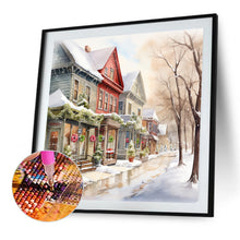 Load image into Gallery viewer, Winter Snow Street 40*40CM(Canvas) Full Round Drill Diamond Painting
