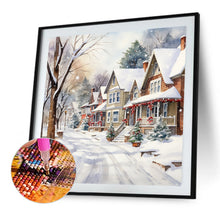 Load image into Gallery viewer, Winter Snow Street 40*40CM(Canvas) Full Round Drill Diamond Painting
