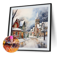 Load image into Gallery viewer, Winter Snow Street 40*40CM(Canvas) Full Round Drill Diamond Painting
