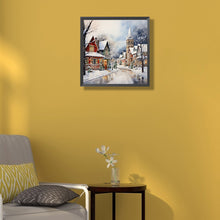 Load image into Gallery viewer, Winter Snow Street 40*40CM(Canvas) Full Round Drill Diamond Painting
