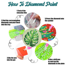 Load image into Gallery viewer, 6PCS Diamond Crafts Coasters with Holder Wooden DIY Coaster (Fresh Greenery)
