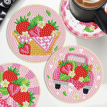 Load image into Gallery viewer, 6PCS Diamond Crafts Coasters Diamond Painting Art Coasters (Strawberry Gnome)
