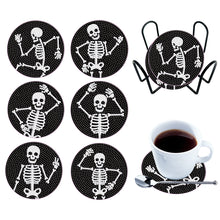 Load image into Gallery viewer, 6PCS Diamond Crafts Coasters Diamond Painting Art Coasters (Hippie Skeleton)
