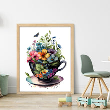 Load image into Gallery viewer, Teacups Flowers (40*50CM ) 14CT 2 Stamped Cross Stitch
