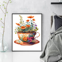 Load image into Gallery viewer, Teacups Flowers (40*50CM ) 14CT 2 Stamped Cross Stitch
