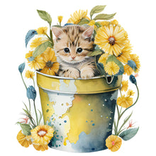 Load image into Gallery viewer, Teacup Flower Cat (50*50CM ) 11CT 3 Stamped Cross Stitch
