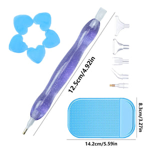 Diamond Painting Tools Kit Diamond Painting Pen Kits Plastic Tips (Purple)