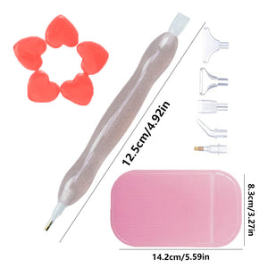 Diamond Painting Tools Kit Diamond Painting Pen Kits Plastic Tips (Pink)