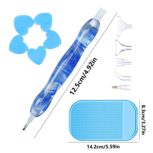 Diamond Painting Tools Kit Diamond Painting Pen Kits Plastic Tips (Blue)