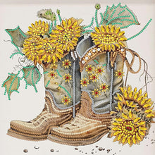 Load image into Gallery viewer, Sunflower Boots 30*30CM(Canvas) Partial Special Shaped Drill Diamond Painting
